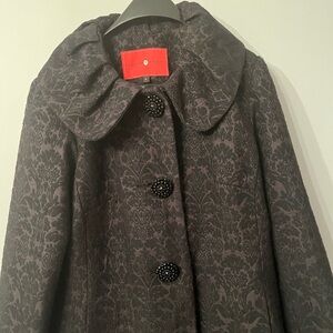Ivanka Trump Jacquard Trench Coat with fun collar and buttons